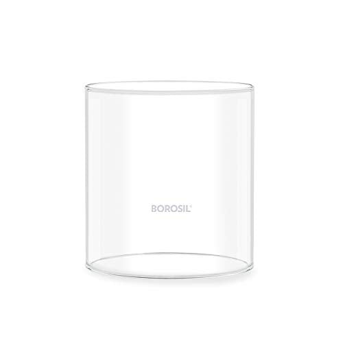 Borosil Akhand Diya Decorative Brass Glass Oil Lamp | Tea Light Holder | Diya with Borosilicate Glass | Puja Dia for Mandir | Lantern Diya with Glass Cover | Medium Size