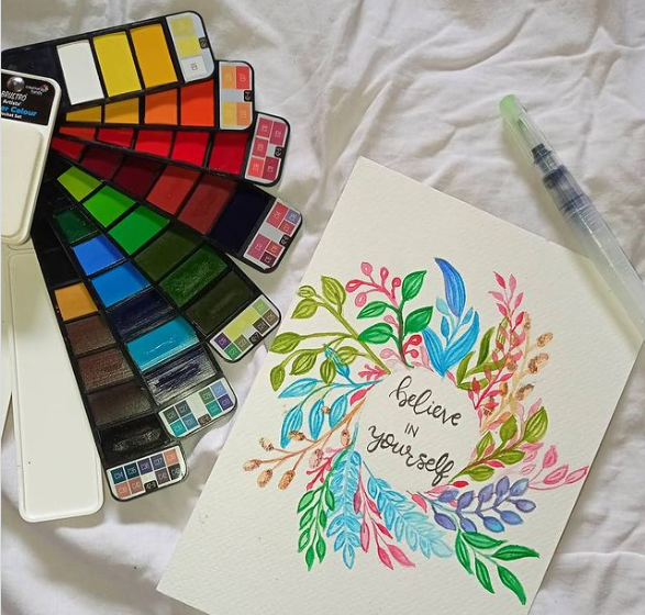 BRUSTRO Artist's Watercolour Paint Pan (Set of 42 Colors) with Artists Watercolour Paper 300 GSM, 25% Cotton, Cold Pressed, A4 (Pack of 12), A3 (Pack of 6) & A5 (Pack of 24)