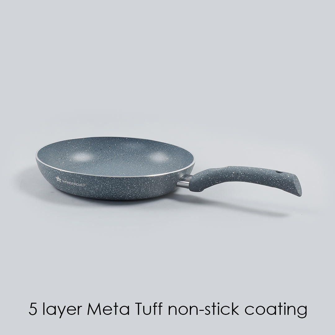 Wonderchef Renewed Granite 26cm Non-Stick Fry Pan | 2L | 5 Layer PFOA Free Non-Stick Coating | Compatible with Hot Plate, Hobs, Gas Stove, Ceramic Plate and Induction Cooktop