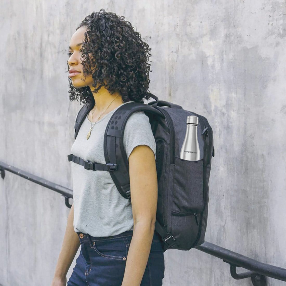 Acti-Bot Stainless Steel Single Wall Water Bottle, 900ml