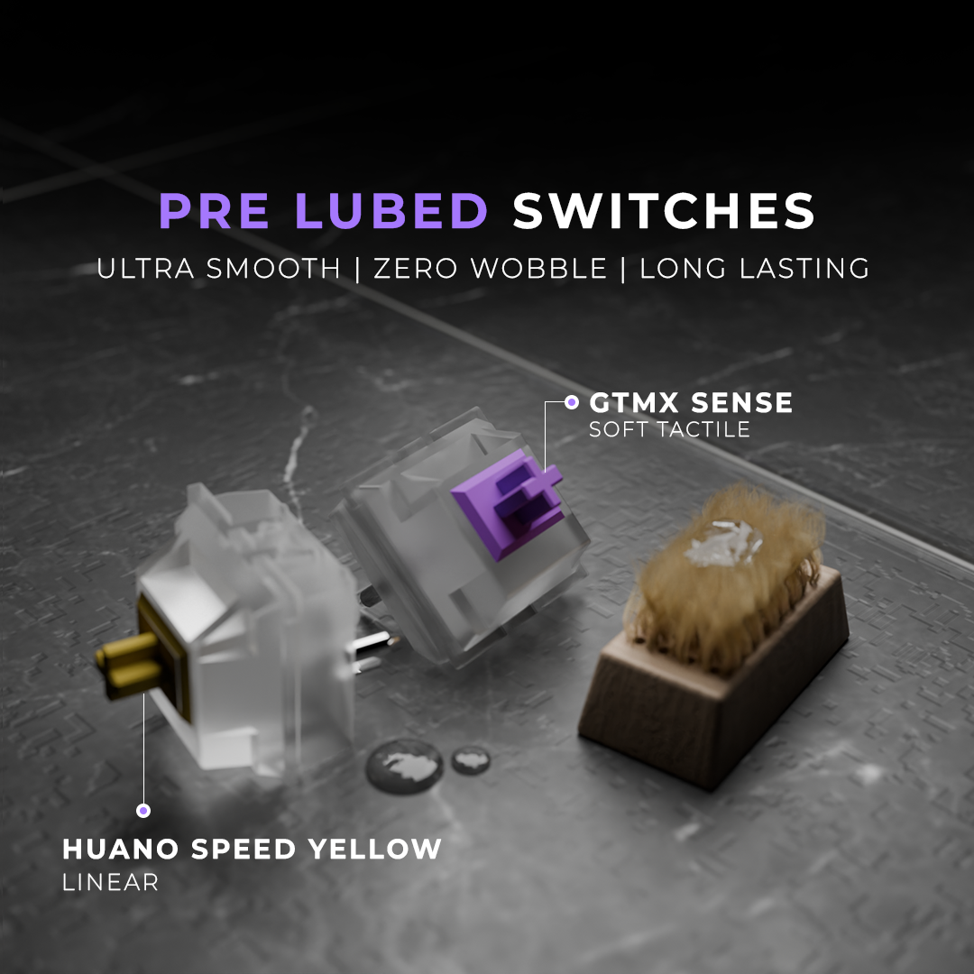 Swarm Black Purple Wireless Gaming Keyboard