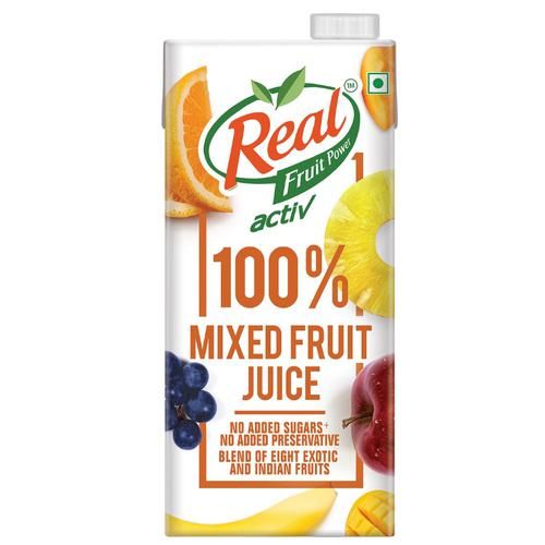 10x Real Activ 100 % Mixed Fruit Juice, 1000ml each - Pack of 10