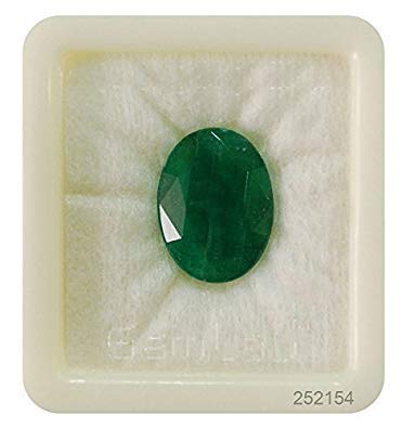Akshita gems 3.00 Carat 100% Brazilian Emerald Panna Unheated Gemstone Certified Natural Gemstone AA++ Quality For Men And Women By Lab Certified