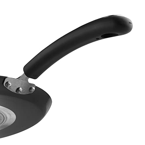 Vinod Hanos Non-Stick Dosa Tawa 30 cm Diameter, Hard Anodised Non-Stick Coating with Bakelite Riveted Handle - 5.25 mm Thickness, Black (Induction and Gas Stove Friendly)