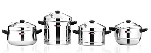 Butterfly Stainless Steel Idli Cooker, Idly Maker Set with 4 Plates, 16 Idlies, Silver, Standard, 4 Liters