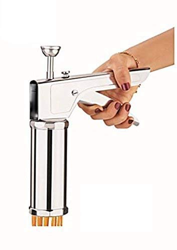 AMENDAS Chakali/Sev Sancha Stainless Steel, Kitchen Press with 15 Different Types of Jalies for Murukku Maker/Bhujiya Maker/Cookies/Namkeen/Noodles/Farsan Maker/Gathiya Maker