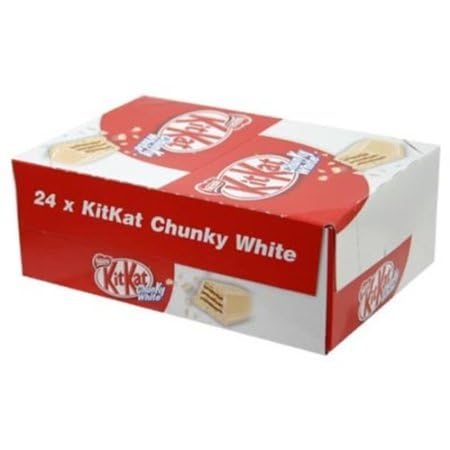 24x Nestle KitKat Chunky White Chocolate With Crispy Wafer Fingers With Layer of Smooth White Chocolate 40g X 24 Pieces Box