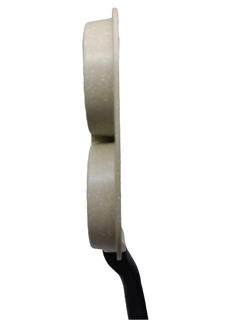 SCAMA 4 Cups Egg Pan Omelette Pan Frying Pan Crepe Pan Granite Egg Cooker Breakfast Pancakes Pan Suitable for Gas Stove Cookware (White) (Model : SYNMORE)