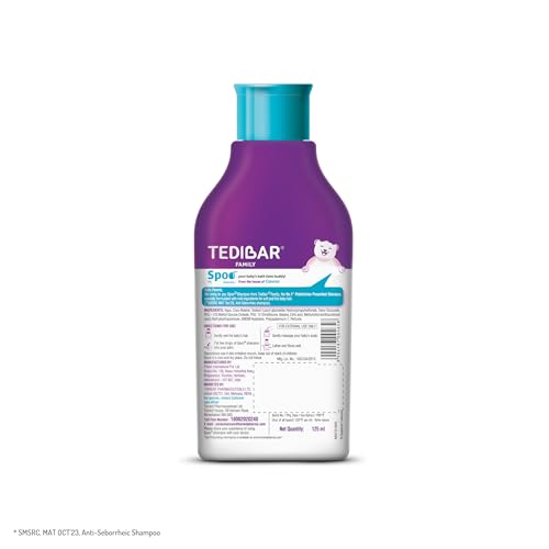 Spoo Shampoo No-Tear Formula Baby Shampoo 125Ml From Tedibar Family | Gentle On Scalp | No. 1 Pediatrician Prescribed Anti Seborrheic Shampoo* - By Torrent Pharma