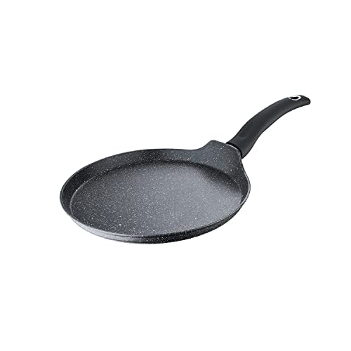 BERGNER Aluminium Orion Marble Non-Stick Tawa/Dosa Tawa 28 Cm, Induction Base, Minimum Oil Cooking, Food Safe, Grey