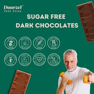 AMBRIONA Daarzel Dark Chocolate Sugar Free 70% Cocoa With Mint Bar Gluten Free Vegan 100% Natural|Sweeten With Stevia|Diabetes Friendly| Daarzel Zero Sugar|50 Gm| Sugarfree