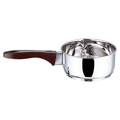 Vinod Stainless Steel Regular Saucepan (1 Litre) & Capsule Bottom Tope (1.8 Litre) with Lid(Induction and Gas Stove Friendly), 2 Years Warranty, Silver