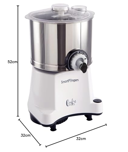 SmartFingers Stainless Steel Comfort Plus Table Top Magic Wet Grinder 110V 60Hz (2 L) For Usa Canada And Japan Only, White