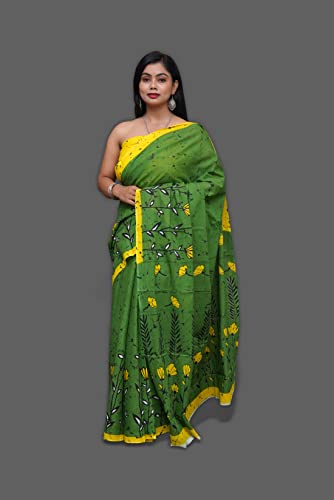 ANMOL FABRICS Women's Cotton Malmal Saree | Women Stylish Sadis | Printed Runing Blouse Piece | Sari Length 5.5 meter | Blouse Piece 1 m | Unstitched Blouse Material Free_Size_SAREE-MULTI_63