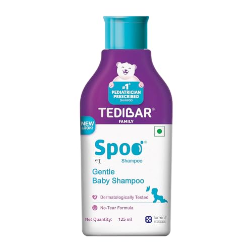 Spoo Shampoo No-Tear Formula Baby Shampoo 125Ml From Tedibar Family | Gentle On Scalp | No. 1 Pediatrician Prescribed Anti Seborrheic Shampoo* - By Torrent Pharma