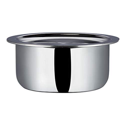 Vinod Platinum Triply Stainless Steel Tope with Stainless Steel Lid 2.5 litres Capacity (18 cm Diameter) - Silver (Induction and Gas Stove Friendly), 5 Years Warranty