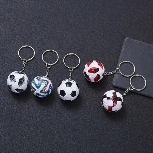 Small 3D Rubber Silicon Cartoon Keyrings - Football ( Pack of 2 )
