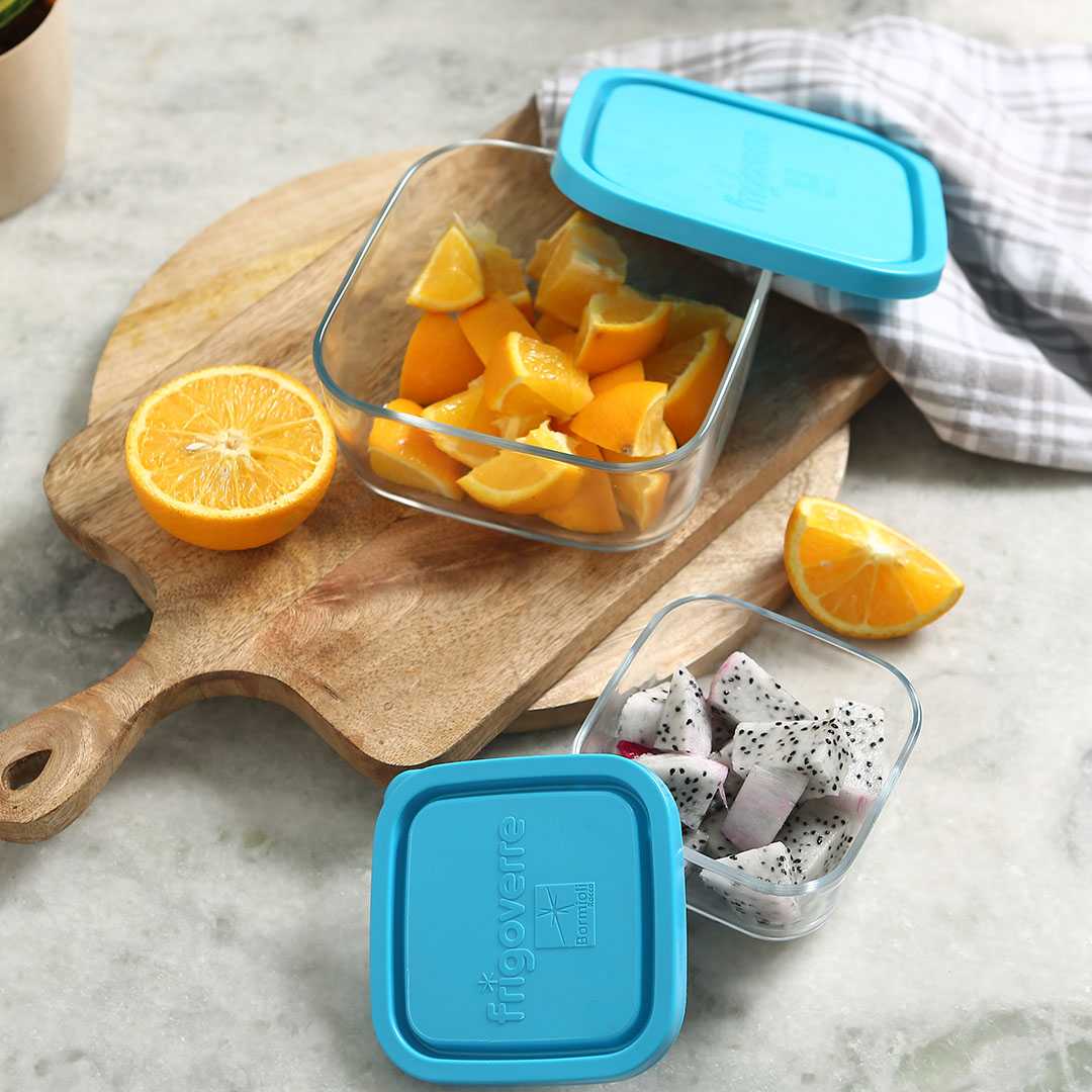Bormioli Frigoverre 2 Pcs Square Glass Container