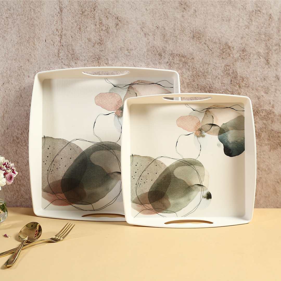 Venice Abstract Print Trays - Set of 2