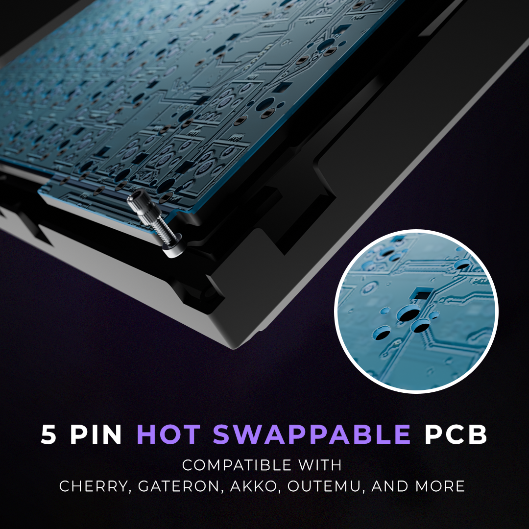 Swarm Black Purple Wireless Gaming Keyboard