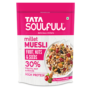Tata Soulfull Fruits, Nuts & Seeds Millet Muesli, Contains Flax, Pumpkin & Chia Seeds, 500g
