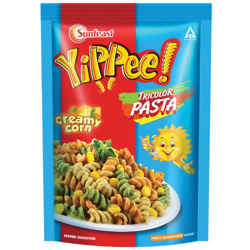50x Sunfeast YiPPee Tricolor Instant Pasta Creamy Corn, Pack of 50 (65G each)