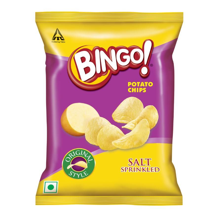 50x Bingo Potato Chips Original Style - Salt Sprinkled, Pack of 50 (22 g each)