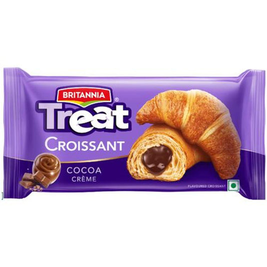 Britannia Treat Croissant - Cocoa Creme Filling, 100% Veg, Soft, 45g