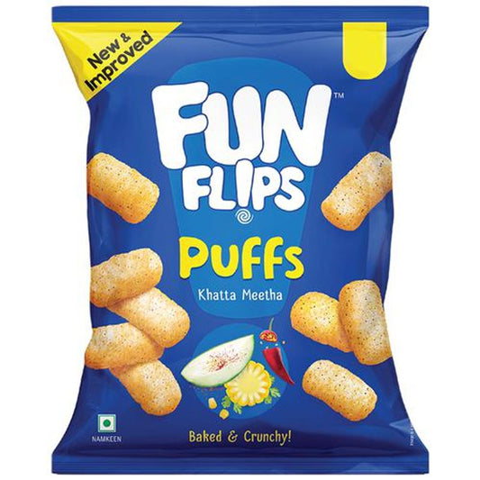 50x Fun Flips Delicious Puffs - Khatta Meetha, 18 g  each (Pack of 50)