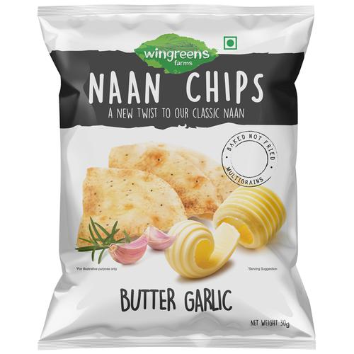 Wingreens Farms Butter Garlic Naan Chips  - 60GM