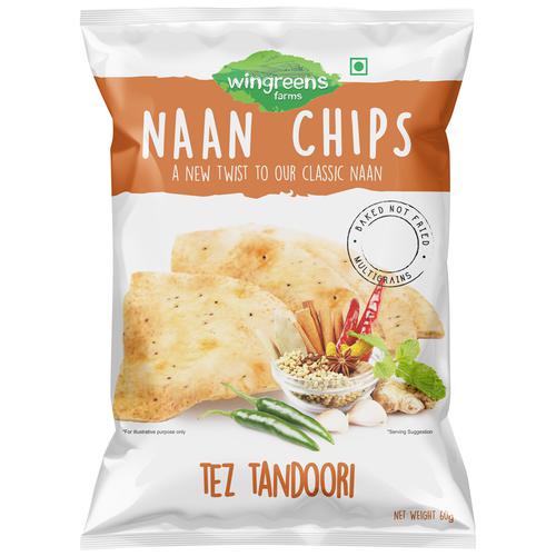 Wingreens Farms Naan Chips - Tez Tandoori, 60 g