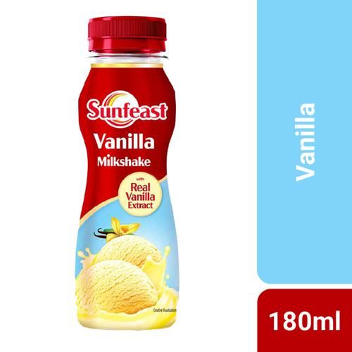 Sunfeast Vanilla Milkshake With Real Vanilla Extracts, 180 ml Bottle
