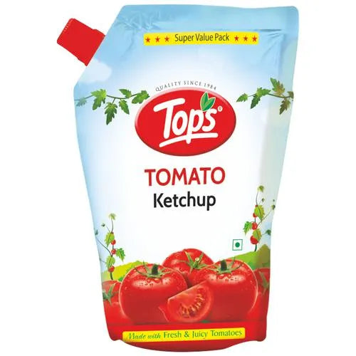 Tops Tomato Ketchup - Rich Taste & Colour, Condiment For Snacks, Cooking Use, 950 g Pouch