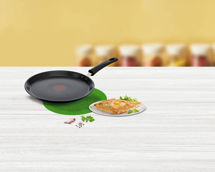 Tefal Cook & Savour Non-Stick Tawa | Thermo-Spot Technology/PFOA Free, Titanium Non-Stick Coating / 28 cm/Superior Induction Base/Suitable for All Hobs/Black / 2 Years of Warranty