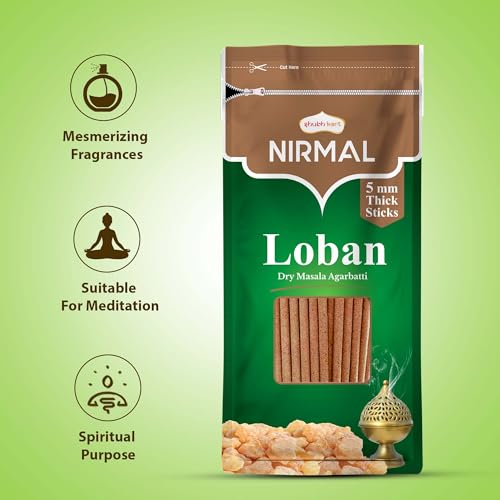 Shubhkart Nirmal Loban Dry Masala Agarbatti Zipper 125gms - 5mm Thick Sticks | Special Long Lasting Agarbatti for Puja, Havan, Rituals | Pooja Room Items for Aromatic Environment (Pack of 2)