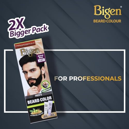 Bigen Professional Beard colour B102 Brown Black| Leaves no Stains, 40g+40g