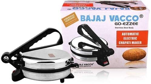 BAJAJ VACCO Go-Ezzee Chapati/Roti/Khakhra Maker C-02 Wattage 900, Stainless Steel, Black, 900w