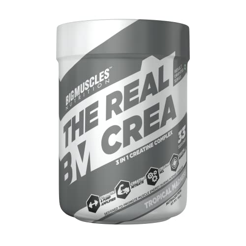 Bigmuscles Nutrition The Real Crea Powder [33 Servings,100 gm,Pack of 1, Tropical Madness] - Micronized 3 IN 1 Creatine Complex -Creatine Nitrate, Creatine HCL, Creatine Monohydrate