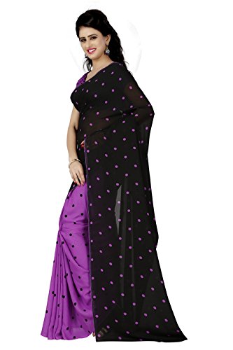 Anand Sarees Women's Georgette Saree With Blouse Piece (1262_4_multicolour_Free size_Purple)