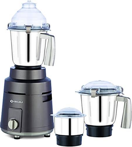 Bajaj Herculo Mixer Grinder 1000W| 100% Copper Motor Mixie For Kitchen|3 Stainless Steel Jars|Portable & Lightweight Mixer|Hands-Free Operation| Multifunctional Blades|2-Yr Warranty By Bajaj|Brown