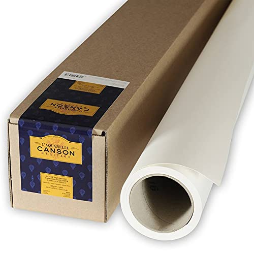 Canson Héritage Cotton 300 GSM Cold Pressed 1.52 x 4.575 M Paper Roll(White, 1 Roll)
