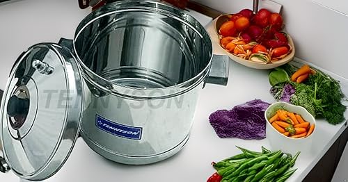Tennyson Stainless Steel Outer Lid Idli Cooker Big (Without Plate), 5 liter