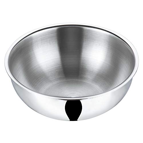 Vinod Platinum Triply Stainless Steel Extra Deep Tasla 2.4 litres Capacity (22 cm Diameter) - Silver (Induction and Gas Stove Friendly), 5 Years Warranty