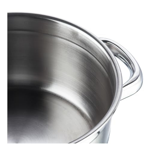 Vinod Stainless Steel Bremen Saucepot with Glass Lid - 2 Pieces, Capacity 1,1.5 and 2 Litre, Induction and Gas Stove Friendly, 2 Year Warranty, Silver