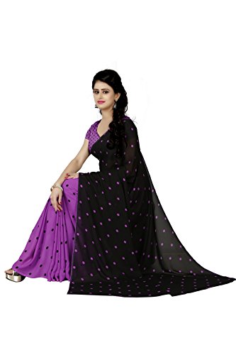 Anand Sarees Women's Georgette Saree With Blouse Piece (1262_4_multicolour_Free size_Purple)