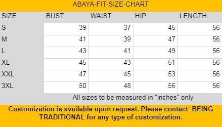 BT - Being Traditional Women’s Front Open Embroidery Abaya in Dubai Nida Fabric with Long Cuff Sleeves & Side Pocket (BT-EFOA-001) (L, Black)