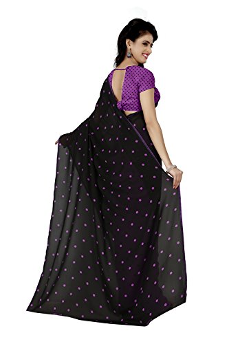 Anand Sarees Women's Georgette Saree With Blouse Piece (1262_4_multicolour_Free size_Purple)