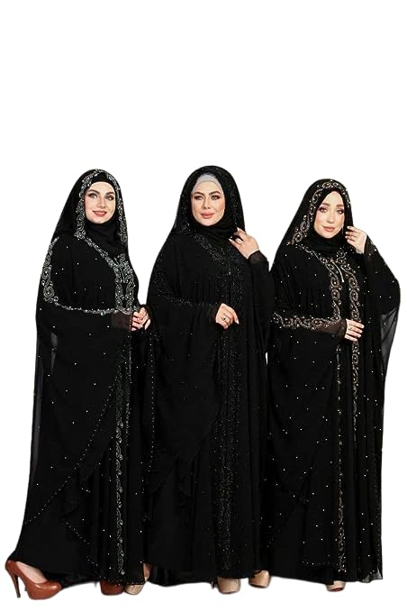 Arabian White Stone Burqa Free Size (Fits Up to 60kg Body Weight) - Modest Wear