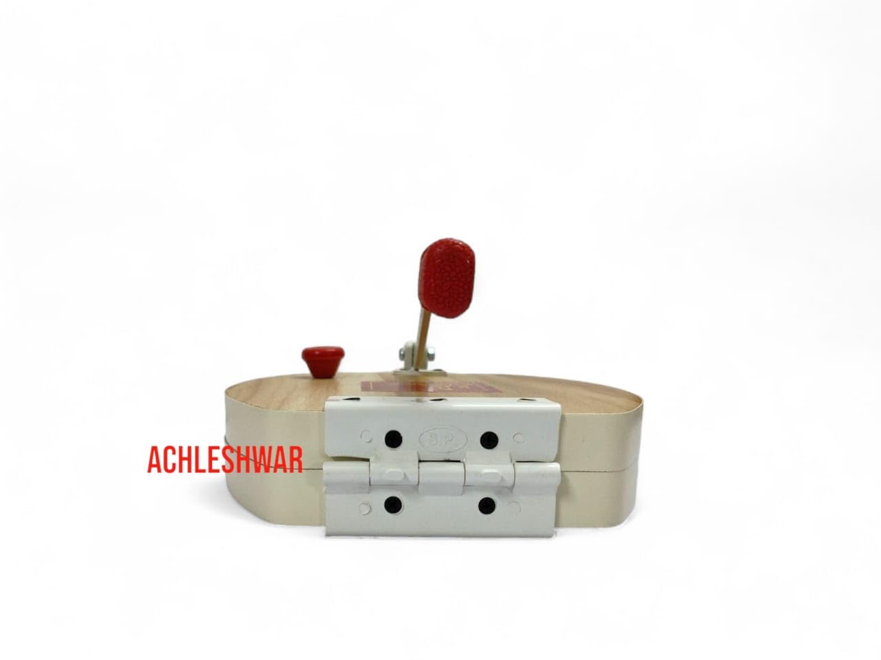 Achleshwar Wooden Manual Heavy Round Wooden Board Papad-Puri-khakhra Press Maker Plywood Machine with Iron Handle Roti Maker Press Machine with Handle for Kitchen Home (11 Inch)