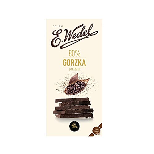 5x Wedel Extra Dark 80% Cococa Chocolate Bar 100g each - Pack of 5